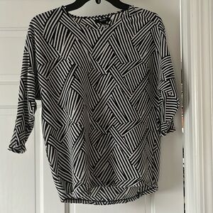 alfani white and black striped shirt